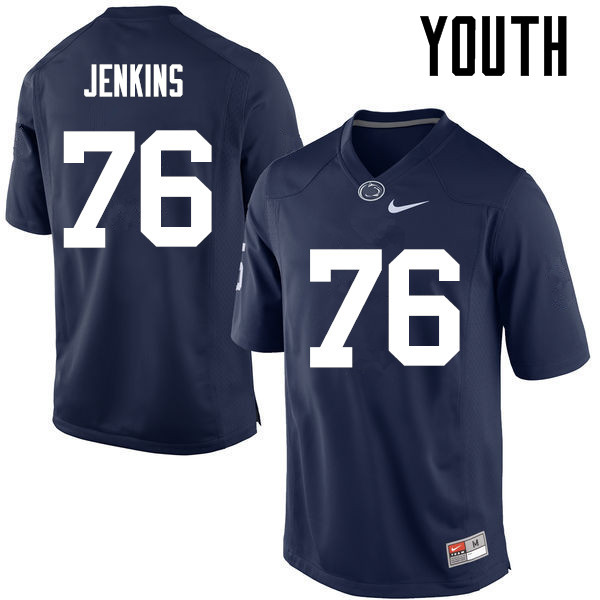 Youth Penn State Nittany Lions #76 Sterling Jenkins College Football Jerseys-Navy